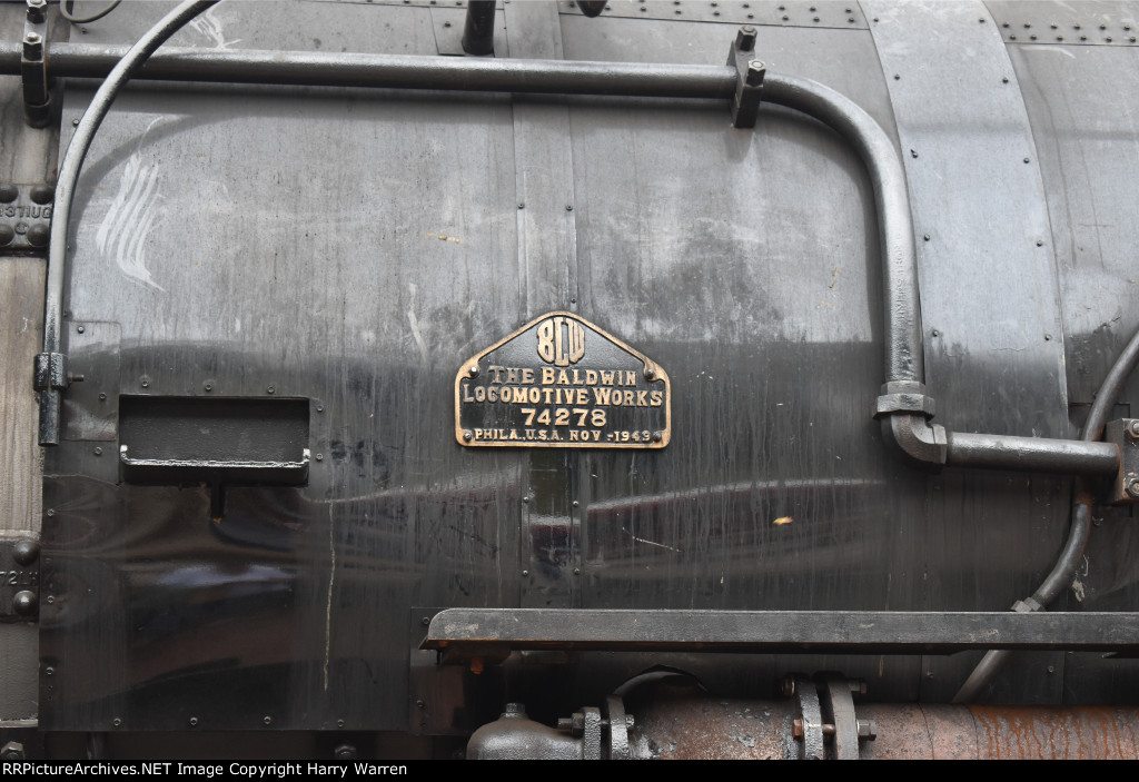 WMSR 1309s Builders Plate